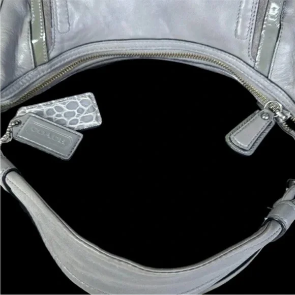 Coach Kristin Spectator Smooth Leather Snake Embossed Hobo Shoulder Bag